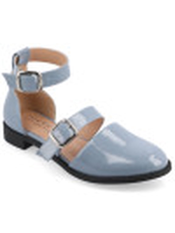 Womens Constance Buckle Round Toe Mary Jane Flats, Widths Available