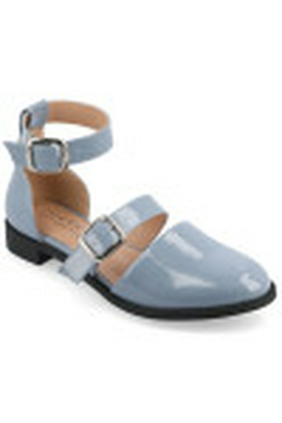 Womens Constance Buckle Round Toe Mary Jane Flats, Widths Available