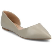 Journee Womens Cortni Slip On Pointed Toe DOrsay Flats, Widths Available