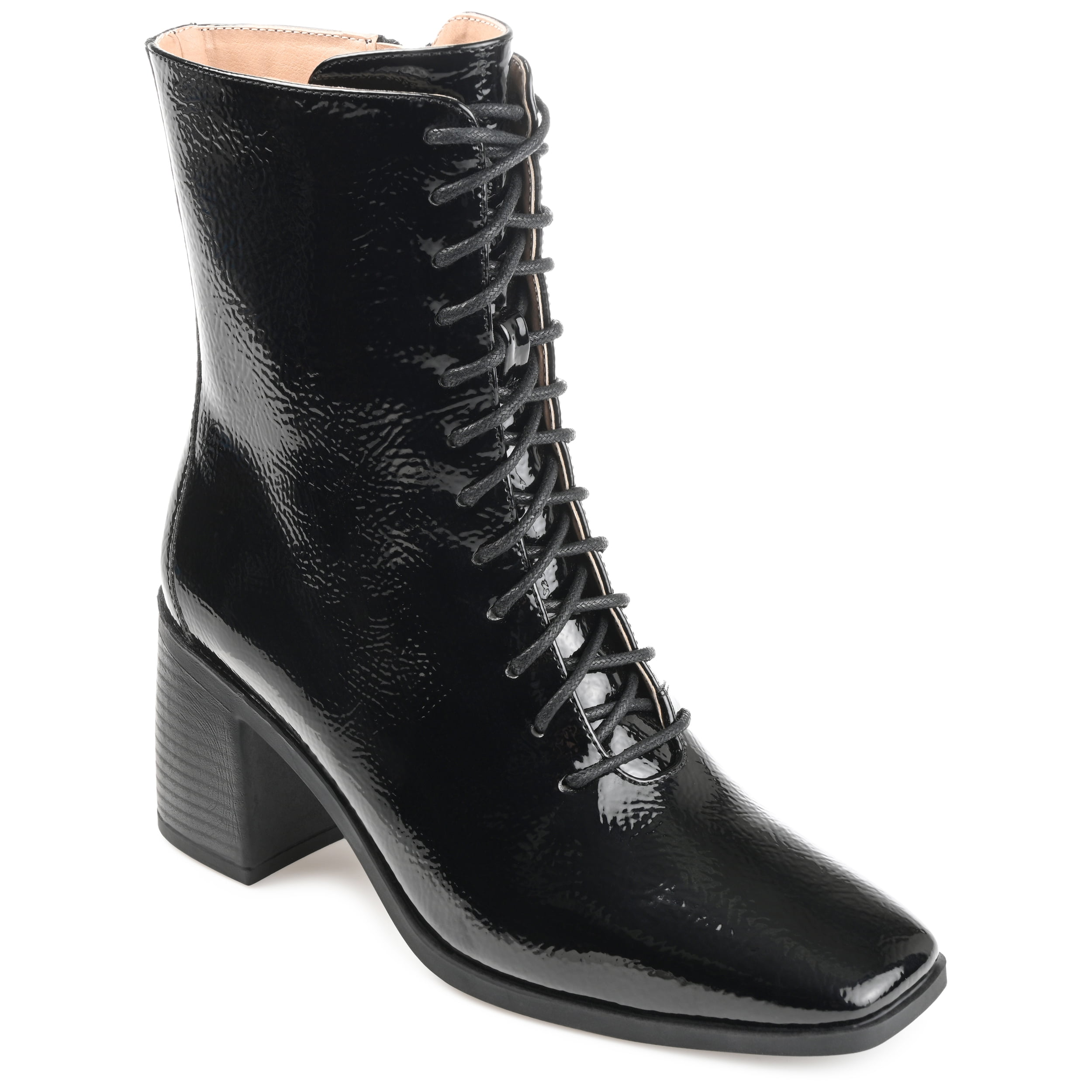Journee Womens Covva Inside Zip Stacked Heel Booties, Widths Available