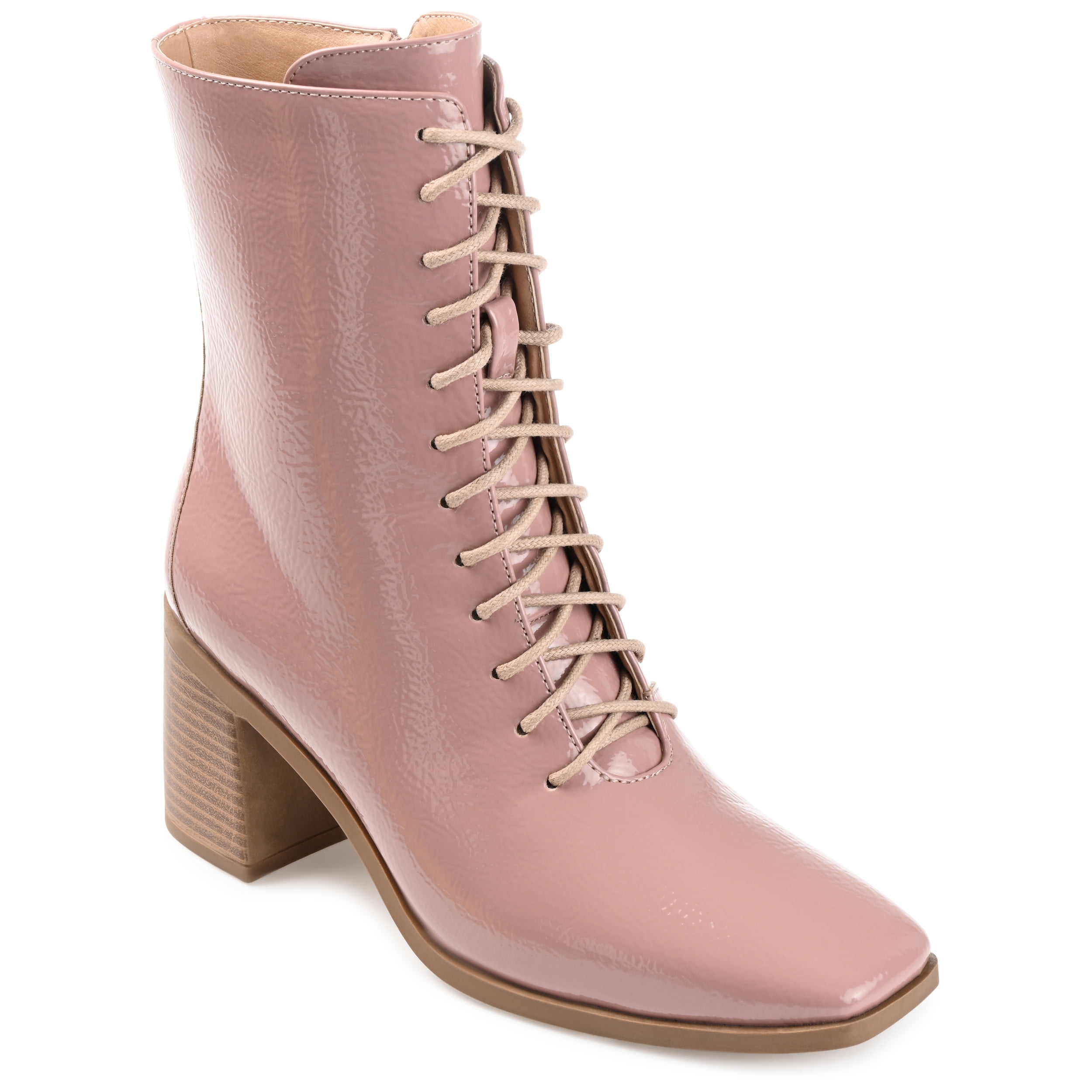 Journee Womens Covva Inside Zip Stacked Heel Booties, Widths Available