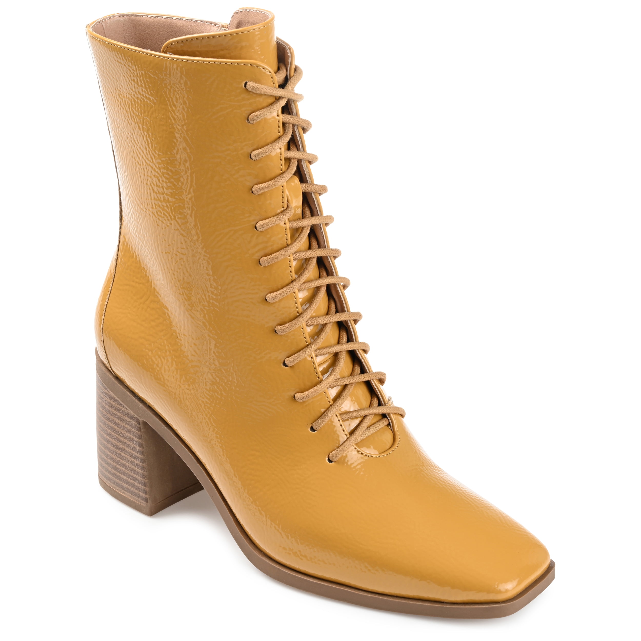 Journee Womens Covva Inside Zip Stacked Heel Booties, Widths Available
