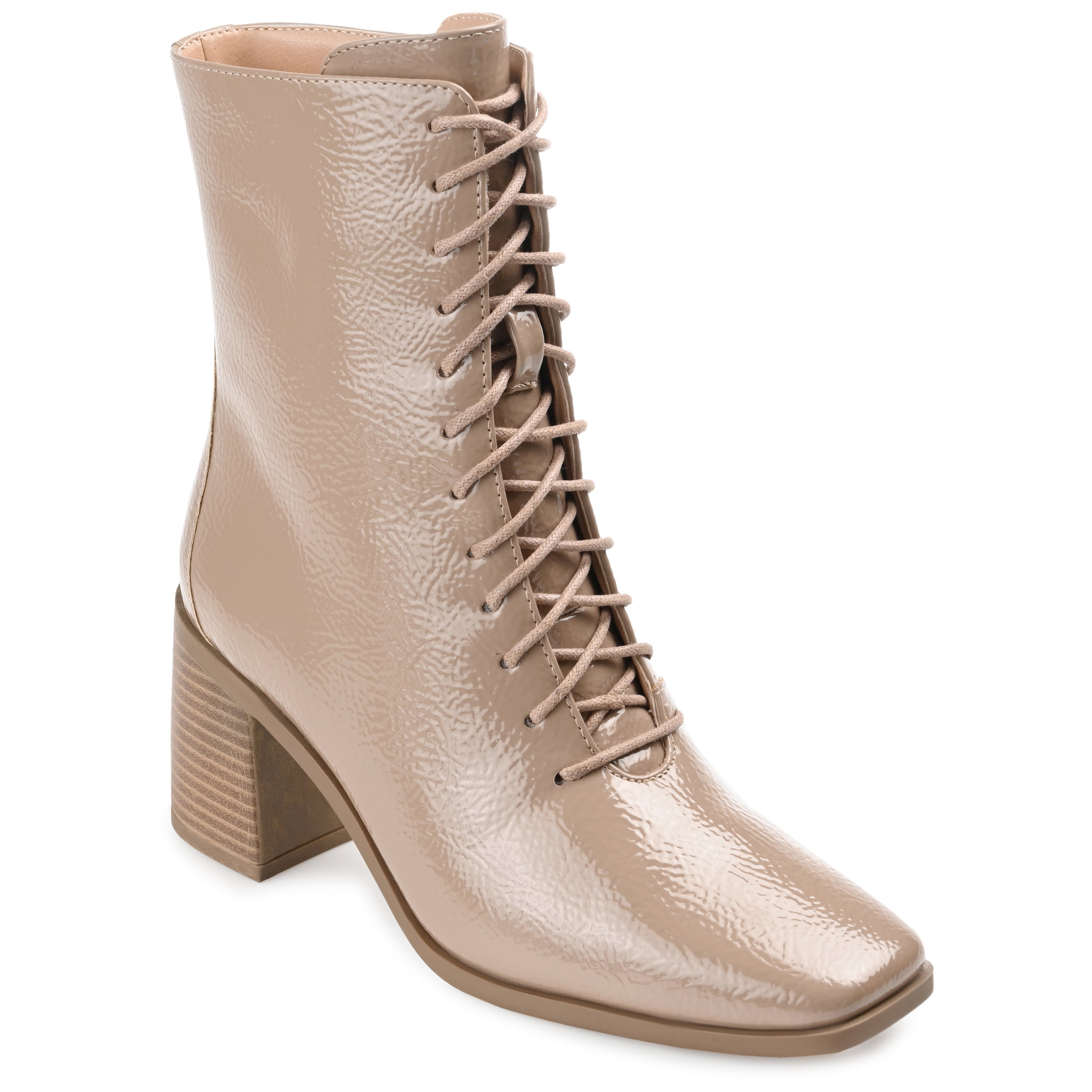 Journee Womens Covva Inside Zip Stacked Heel Booties, Widths Available
