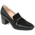 thumbnail image 1 of Journee Womens Crawford Square Toe Mid Stacked Heel Pumps, 1 of 10