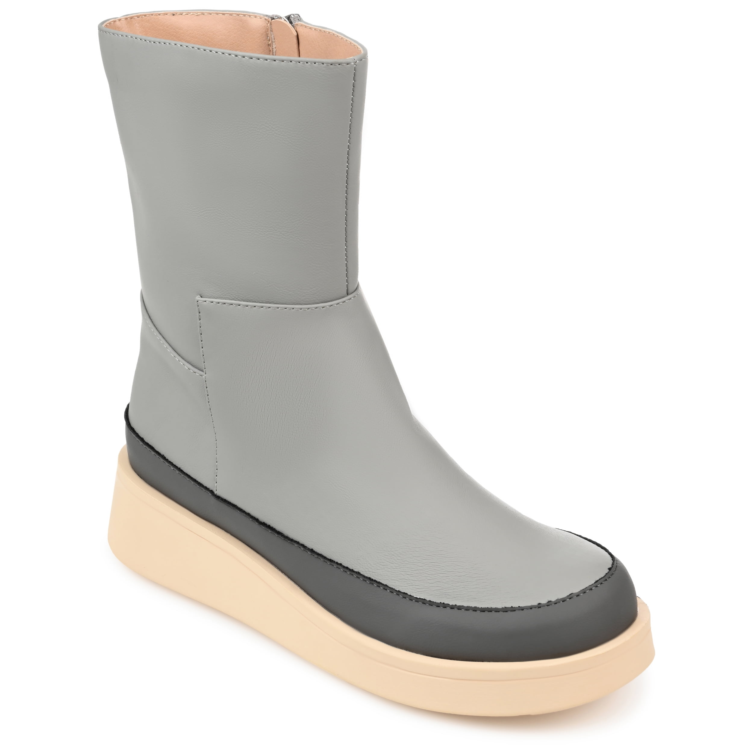 Journee Womens Cristen Inside Zip Platform Booties