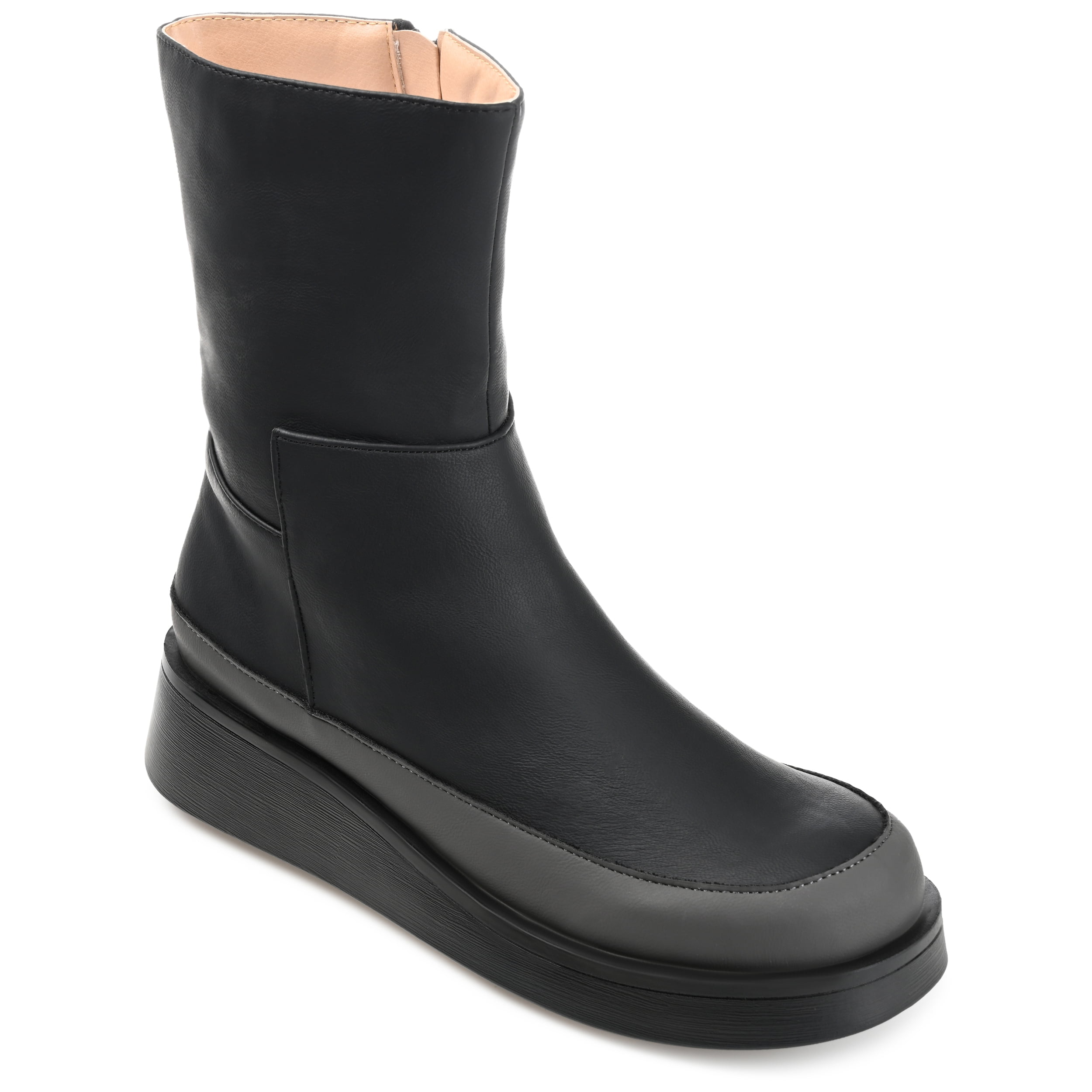 Journee Womens Cristen Inside Zip Platform Booties