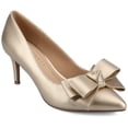 thumbnail image 1 of Journee Womens Crystol Slip On Low Stiletto Pointed Toe Evening Pumps, Widths Available, 1 of 10