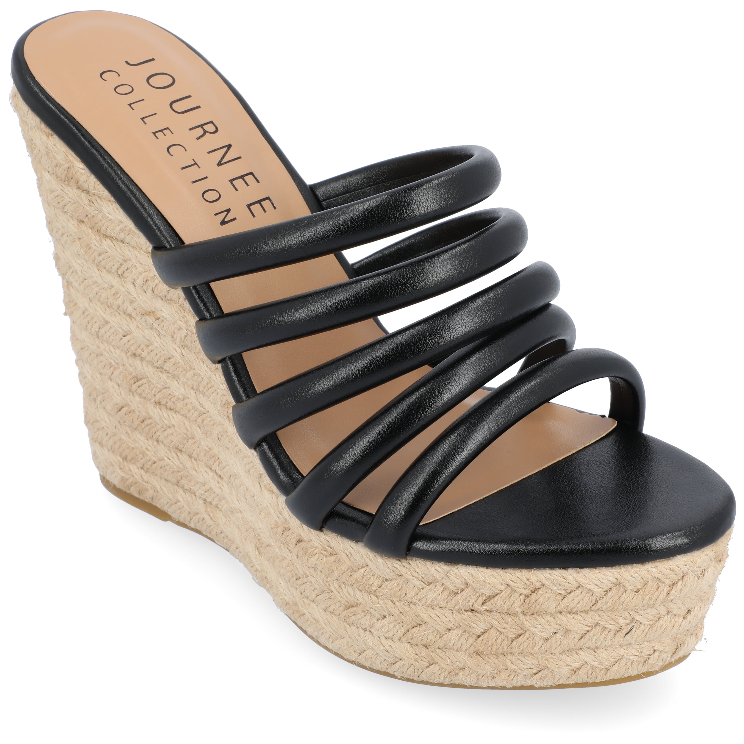Journee Womens Cynthie Slip On Espadrille Wedge Sandals