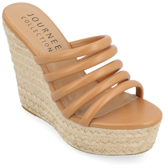 Journee Womens Cynthie Slip On Espadrille Wedge Sandals