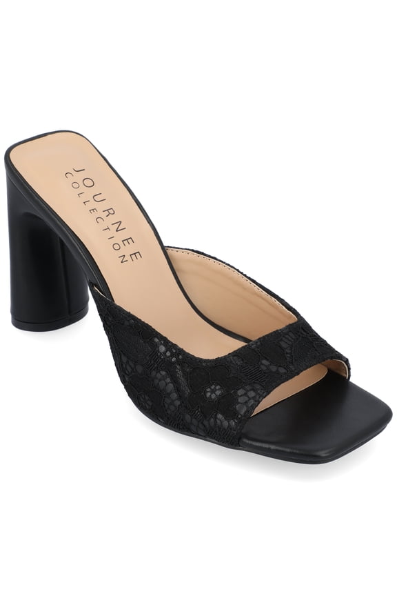 Womens Daivia Covered Block Heel Slip On Sandals