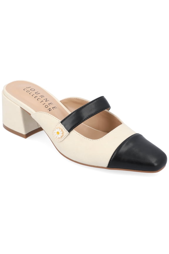 Womens Dalla Slip On Cap Toe Mule Pumps