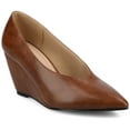 thumbnail image 1 of Journee Womens Danika Almond Toe Comfort Dress Wedges, 1 of 10