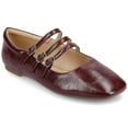 thumbnail image 1 of Journee Womens Darlin Multi Strap Square Toe Dress Flats, Widths Available, 1 of 9