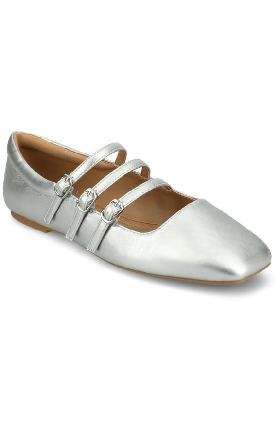 Womens Darlin Multi Strap Square Toe Dress Flats, Widths Available