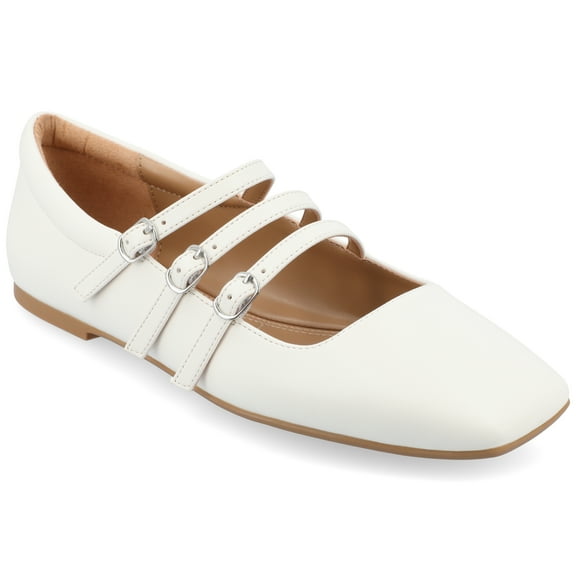 Journee Womens Darlin Multi Strap Square Toe Dress Flats, Widths Available