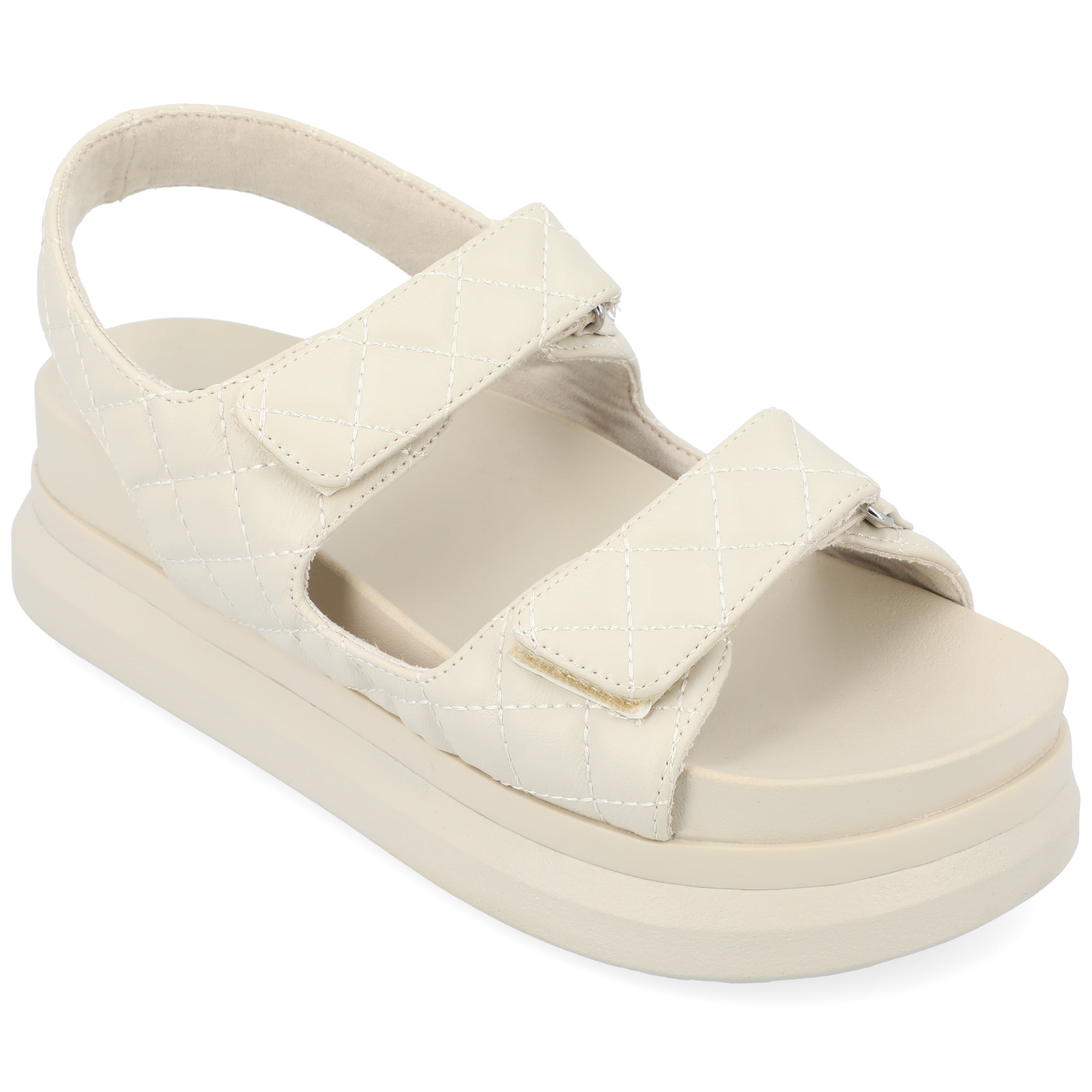 Journee Womens Debby Hook and Loop Platform Sport Sandals