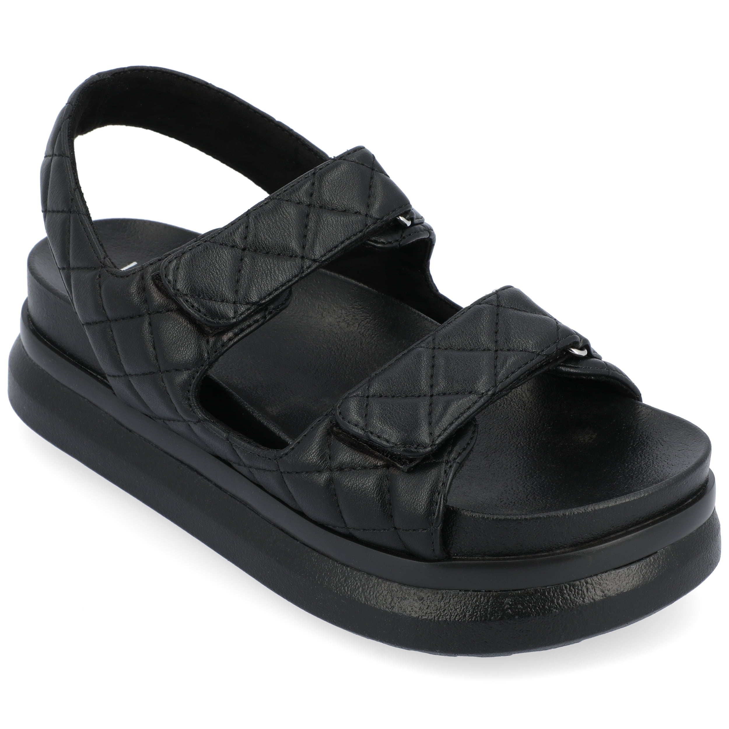 Journee Womens Debby Hook and Loop Platform Sport Sandals