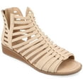 thumbnail image 1 of Journee Womens Delilah Gladiator Sliver Wedge Sandals, Widths Available, 1 of 9