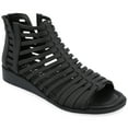 thumbnail image 1 of Journee Womens Delilah Gladiator Sliver Wedge Sandals, Widths Available, 1 of 8