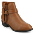 thumbnail image 1 of Journee Womens Devina Almond Toe Block Heel Comfort Ankle Booties, Widths Available, 1 of 10