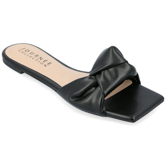 Journee Womens Dianah Slip On Slide Flat Sandals