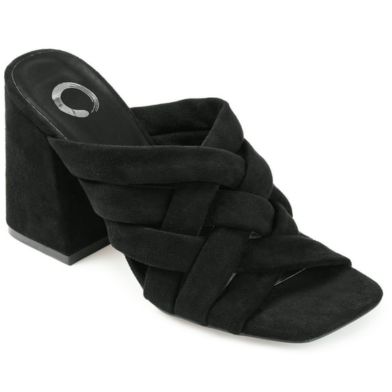 Journee Womens Dorisa Open Square Toe Block Heel Sandals