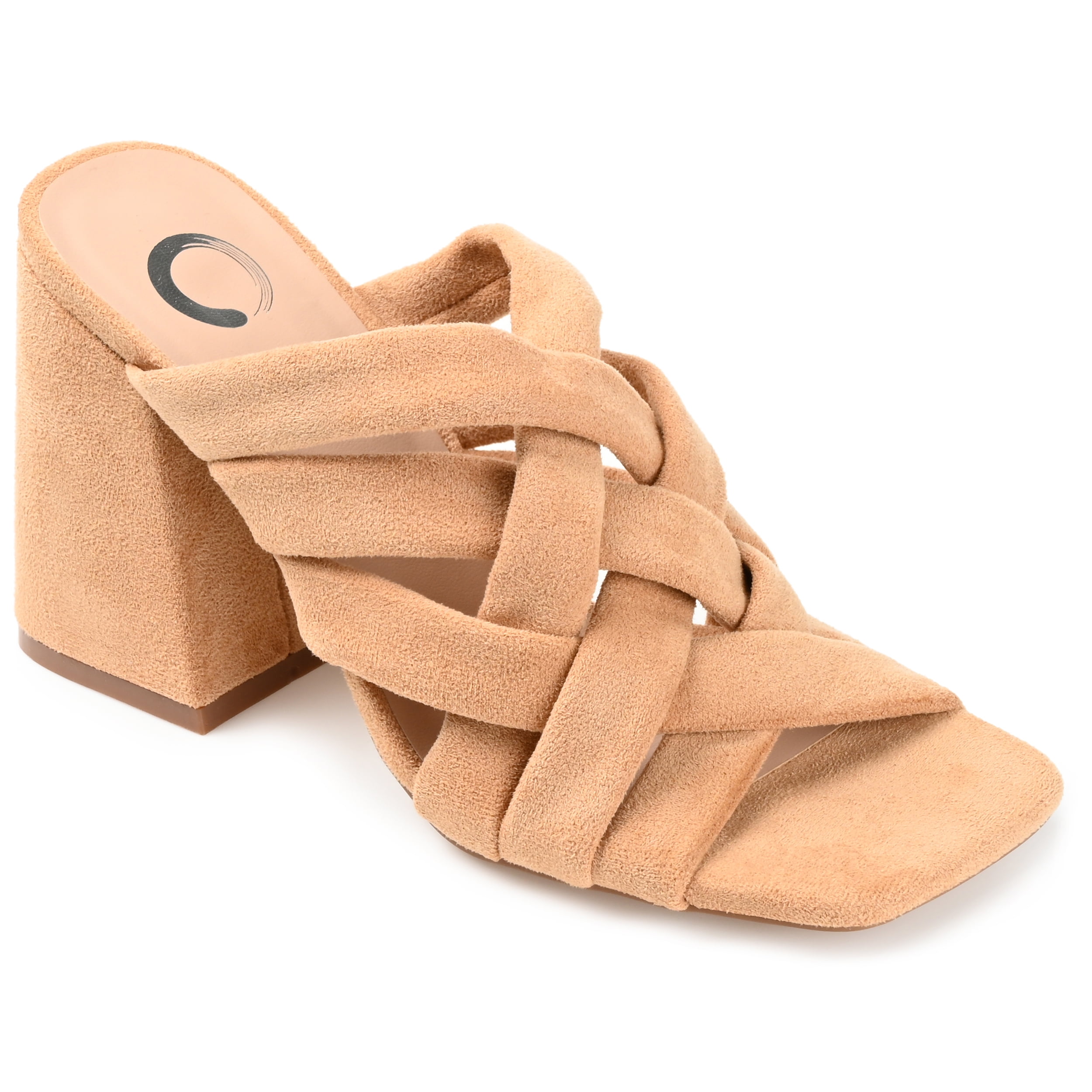 Journee Womens Dorisa Open Square Toe Block Heel Sandals