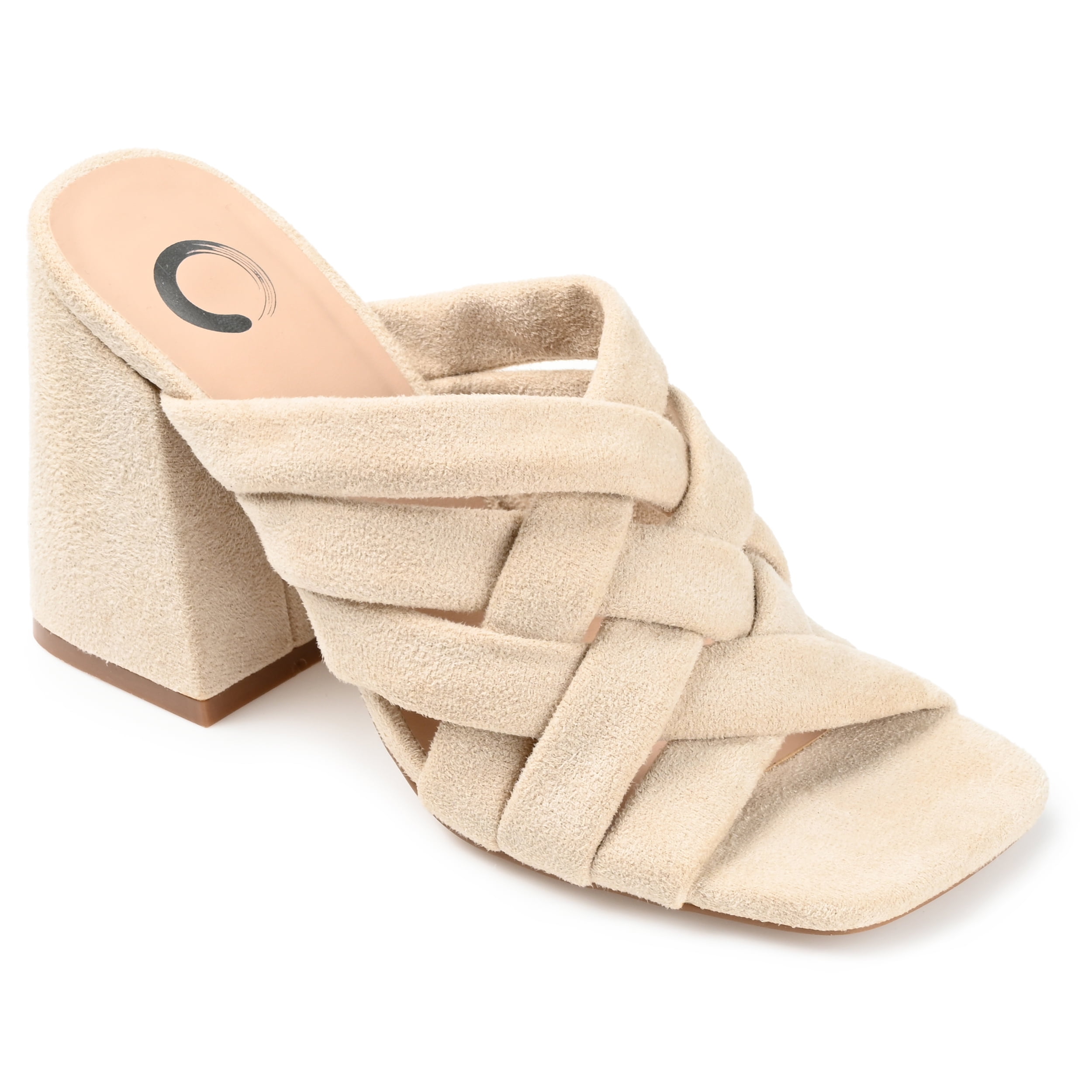 Journee Womens Dorisa Open Square Toe Block Heel Sandals