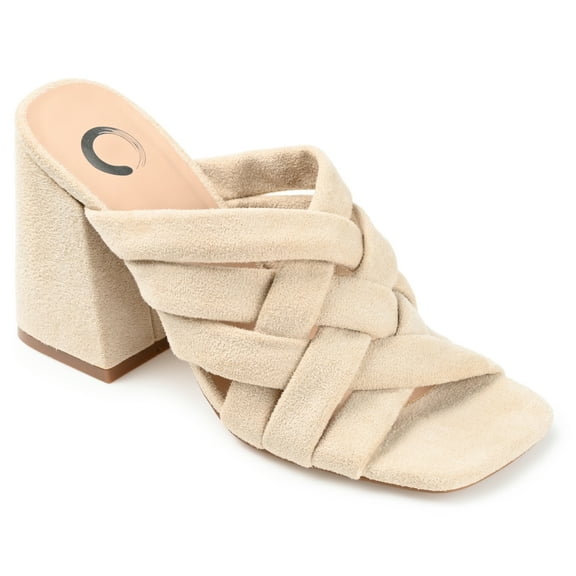 Journee Womens Dorisa Open Square Toe Block Heel Sandals