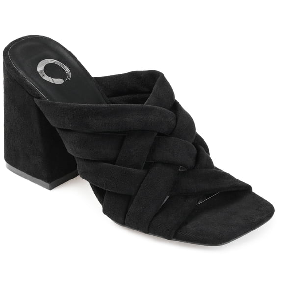 Journee Womens Dorisa Open Square Toe Block Heel Sandals