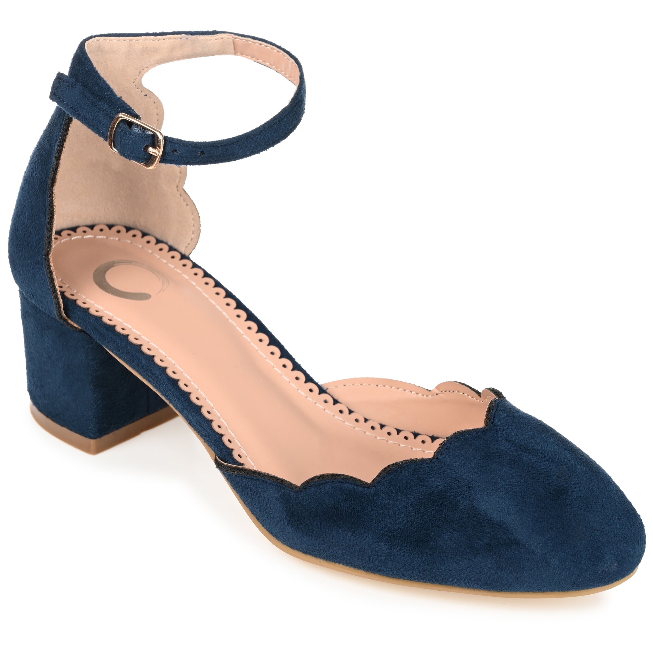 Journee Womens Edna Round Toe Low Block Heel Pumps, Widths Available