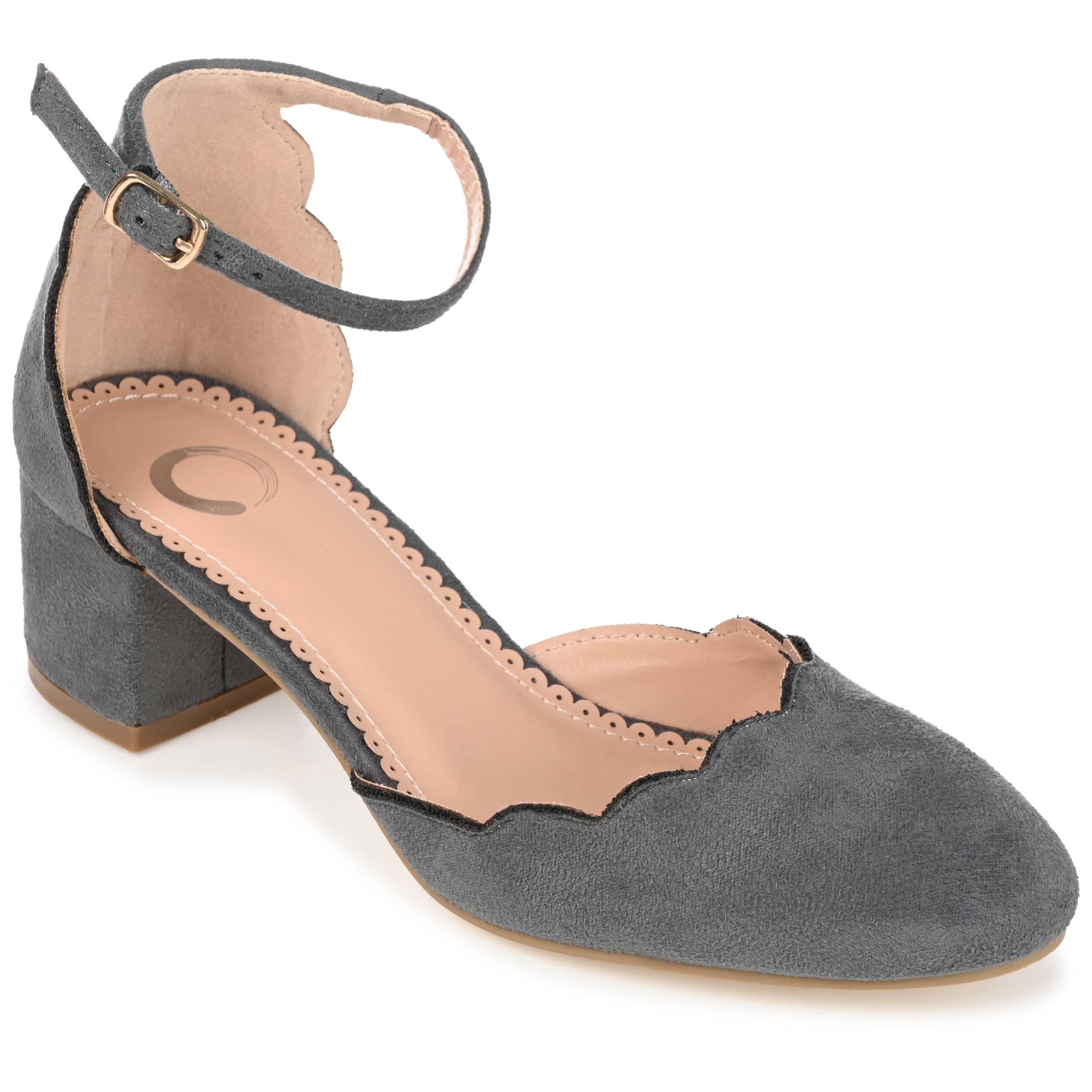 Journee Womens Edna Round Toe Low Block Heel Pumps, Widths Available