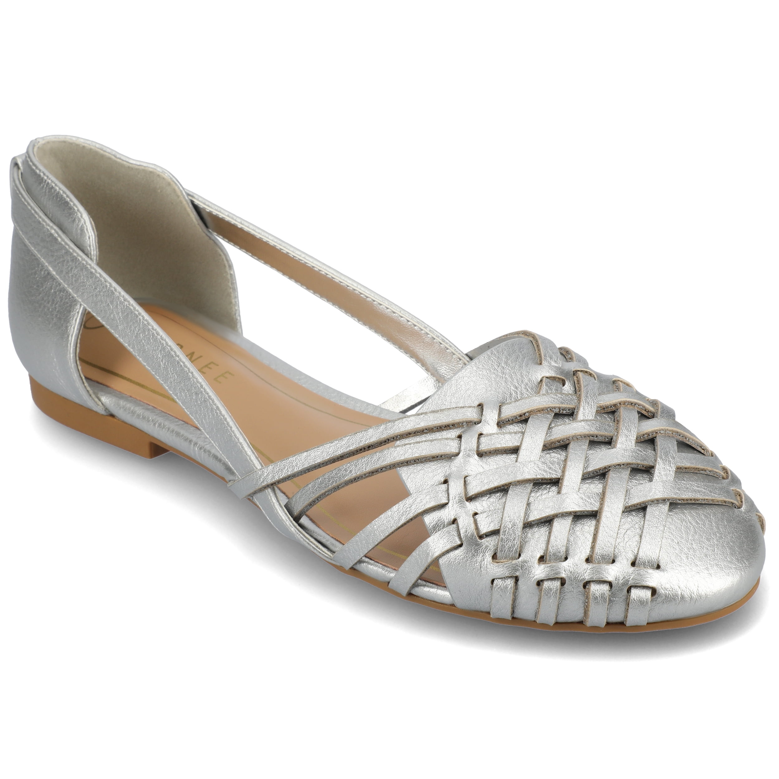 Journee Womens Ekko Slip On Round Toe Flat Sandals, Widths