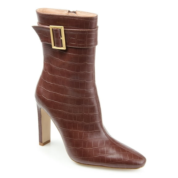 Journee Womens Elanie Inside Zip Block Heel Booties