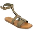 thumbnail image 1 of Journee Womens Eleanora Multi Strap Flat Sandals, 1 of 9