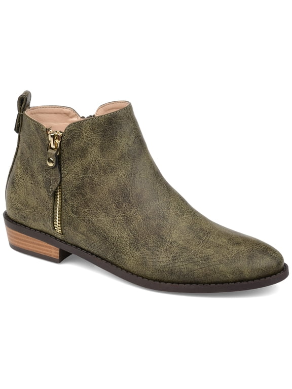 Womens Ellis Inside Zip Stacked Heel Booties, Widths Available
