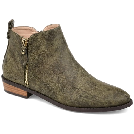 Journee Womens Ellis Inside Zip Stacked Heel Booties