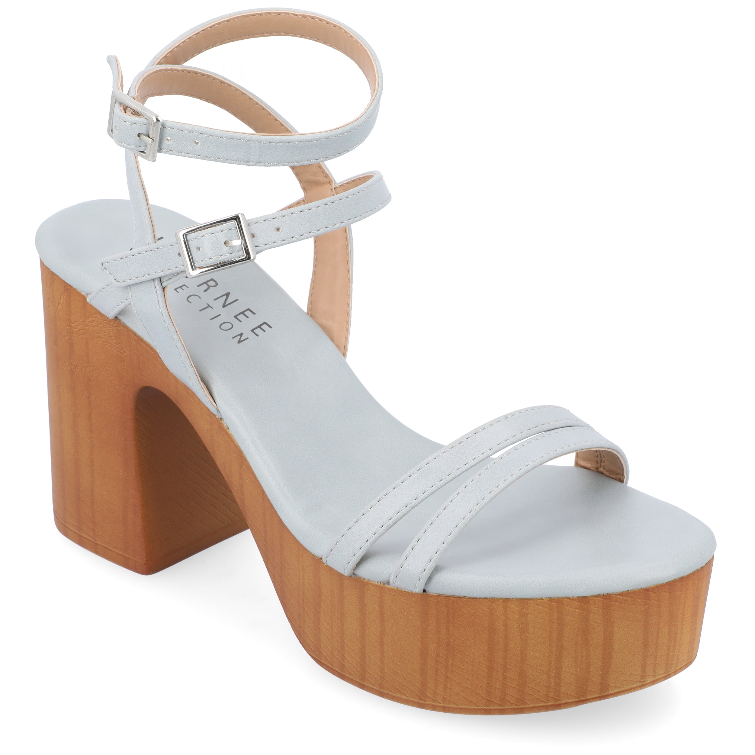 Journee Womens Emerynn Platform Clog Multi Strap Sandals