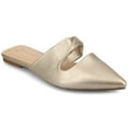 thumbnail image 1 of Journee Womens Enniss Open Side Pointed Toe Mule Flats, 1 of 9