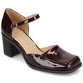 thumbnail image 1 of Journee Womens Evangeline Square Toe Stacked Heel Pumps, Widths Available, 1 of 9