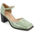 thumbnail image 1 of Journee Womens Evangeline Square Toe Stacked Heel Pumps, Widths Available, 1 of 9