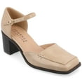 thumbnail image 1 of Journee Womens Evangeline Square Toe Stacked Heel Pumps, Widths Available, 1 of 9