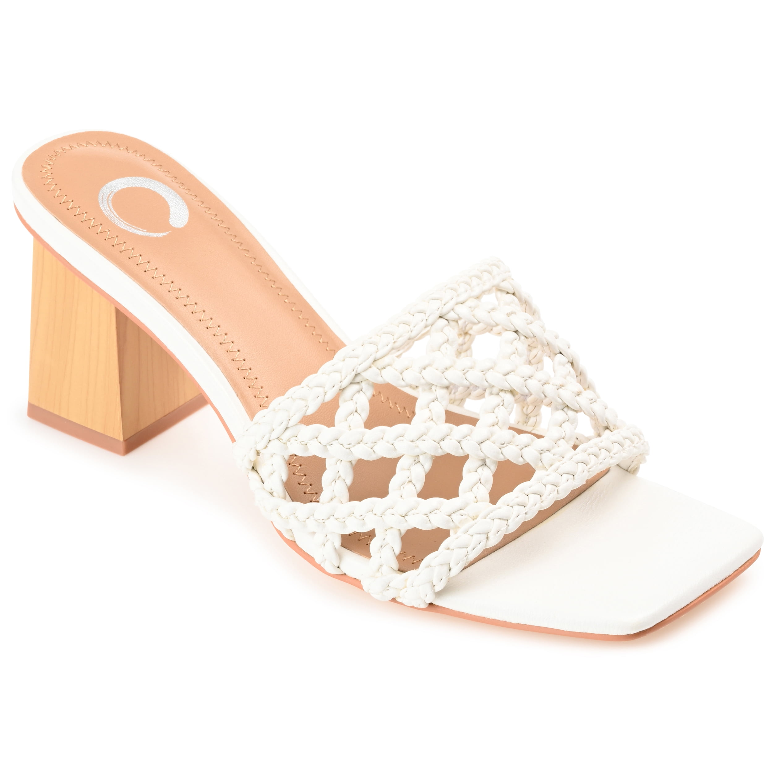Journee Womens Evvie Open Square Toe Block Heel Sandals