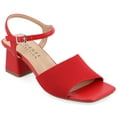 thumbnail image 1 of Journee Womens Evylinn Knit Block Heel Dress Sandals, Widths Available, 1 of 9