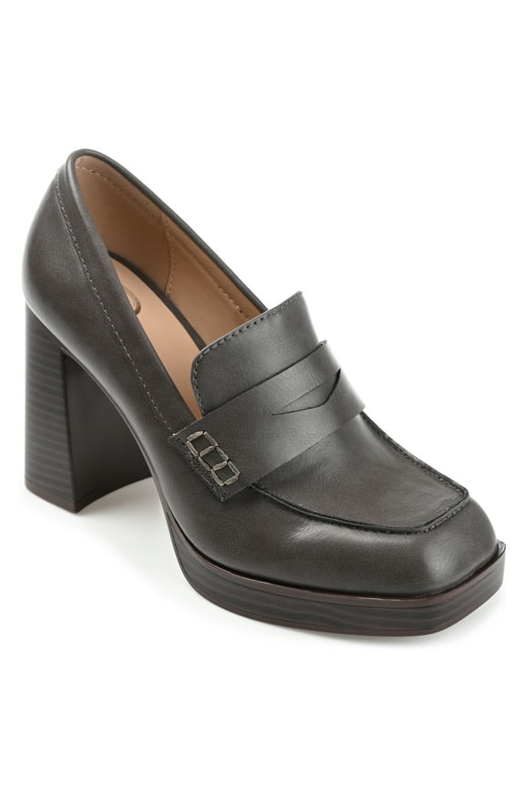 Womens Ezzey Loafer Mid Stacked Heel Square Toe Pumps, Widths Available