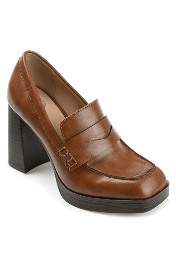 Womens Ezzey Loafer Mid Stacked Heel Square Toe Pumps, Widths Available