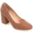 thumbnail image 1 of Journee Womens Fai Round Toe Mid Block Heel Pumps, 1 of 10