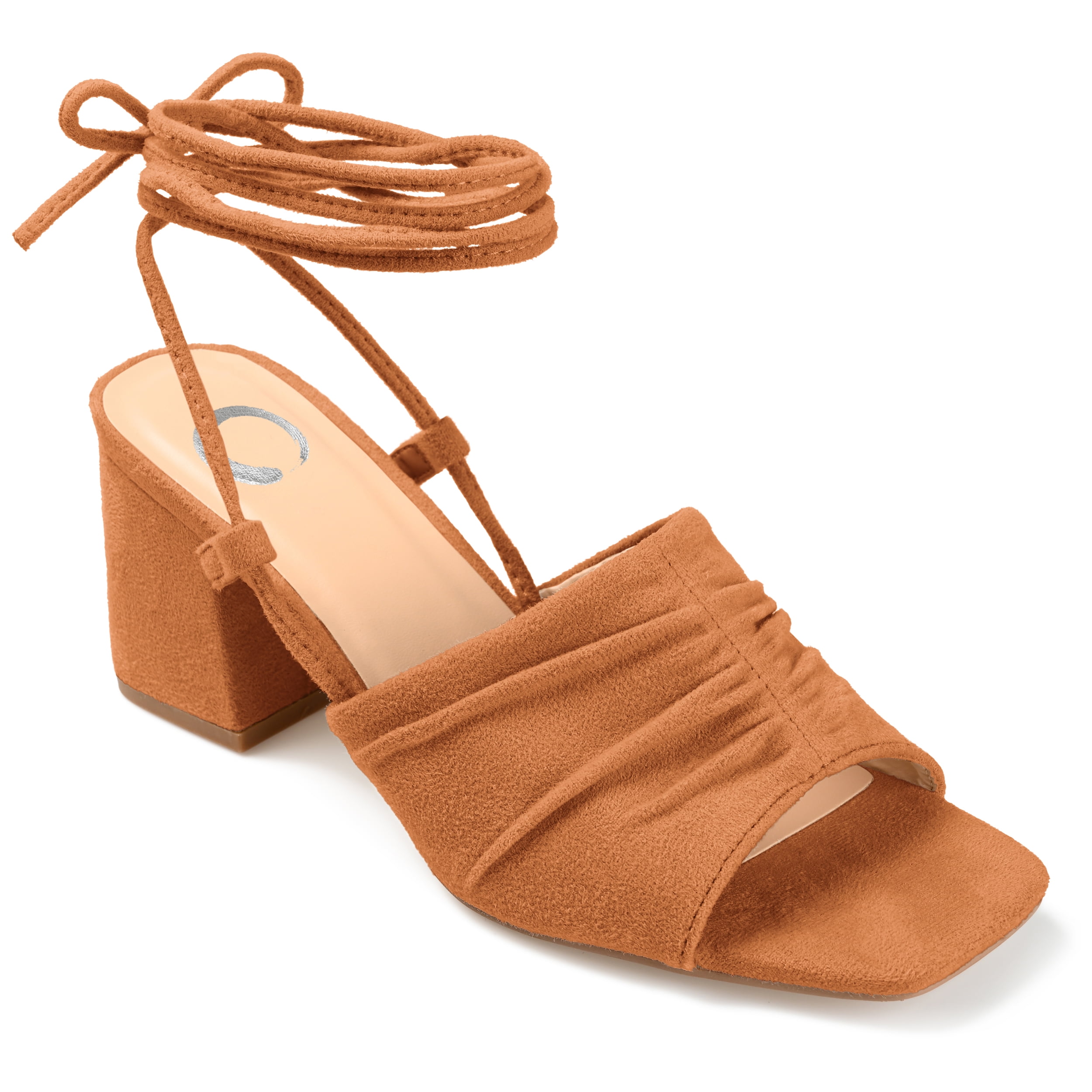 Journee Womens Felisity Open Square Toe Block Heel Dress Sandals