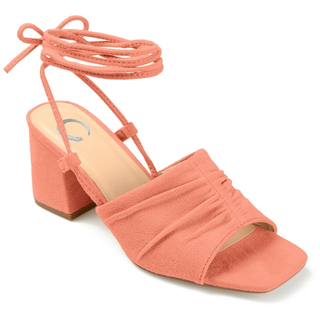 Journee Womens Felisity Open Square Toe Block Heel Dress Sandals