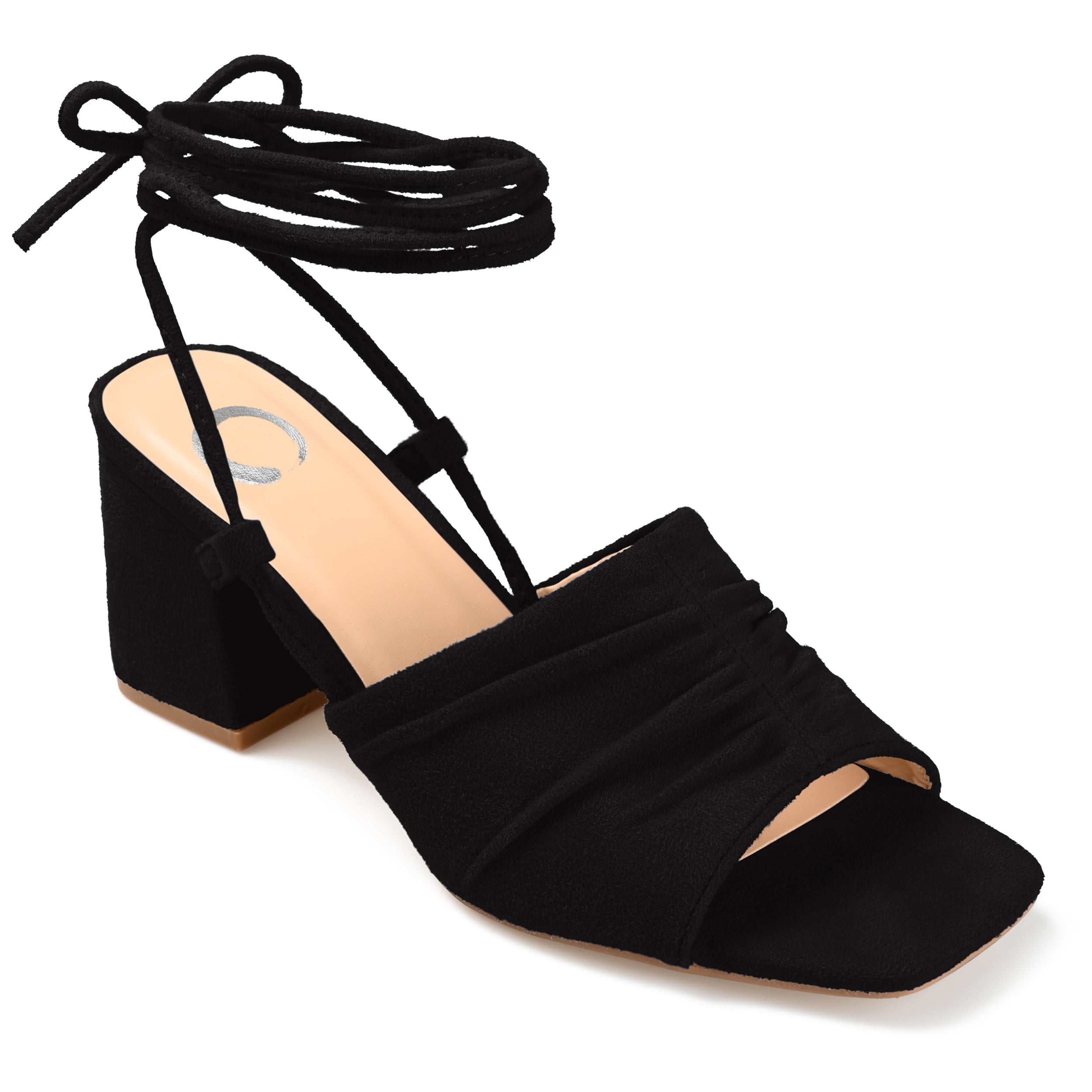 Journee Womens Felisity Open Square Toe Block Heel Dress Sandals